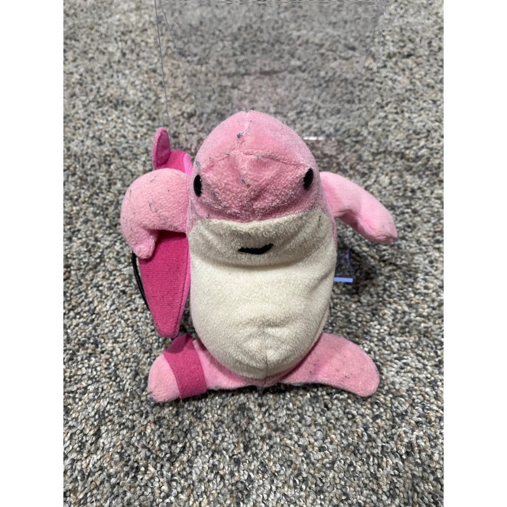 Crazy Shirts Pink Shark Surfing Plush with Surfboard Hawaiian Souvenir